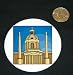 3 button / pin printed with pillar, columns, structure, castle, mansion, europe, palace, building, italy, tourist attraction, tower, architecture