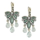 Silver Tone Indian Sapphire Mother of Pearl Earrings