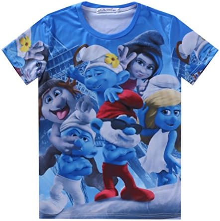 Better Vie Men's Fashion Crew Neck T-Shirt Tee Smurf 3D Printed M