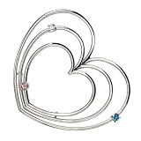 1 5ct Blue, Pink and White Round Diamond 14k White Gold Heart Shaped Pendant