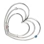 1/5ct Blue, Pink and White Round Diamond 14k White Gold Heart Shaped Pendant