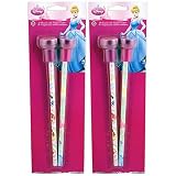 Disney Princess 2-Pencils with Stamper Topper [2 Packages]