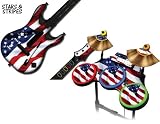 Protective skins for Guitar Hero 4 "World Tour" Guitar and Drum Set - fits Nintendo Wii - STARS N STRIPES