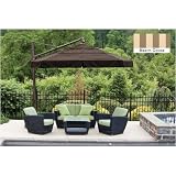 Octagonal Cantilever 11 Foot Ft Umbrella With Valance And Double Wind Vent - Maxim Coca
