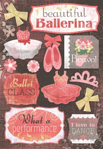 Karen Foster Design Acid and Lignin Free Scrapbooking Sticker Sheet, Beautiful Ballerina