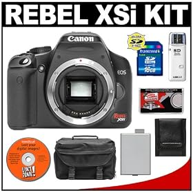 Canon EOS Digital Rebel XSi 12.2-Megapixel SLR Camera Body with 16GB SD Card + LP-E5 Battery + Case + Accessory Kit