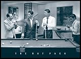Rat Pack Frank Sinatra Pool Martin New Art Gold Wood-Mounted Poster Print - 14 X 22