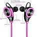 VIYAO Wireless Bluetooth Sport Headphone with/Mic for Running Stereo Earbuds Headset Earphones for Apple Watch iPhone 6s 6 Plus 5s Samsung Galaxy S7 S6 S5 HTC Android Smart Phones-Hot Pink