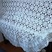 Vintage Hand Crochet 3D White Round Table Cloth 70"