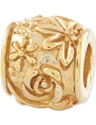 Reflection Beads Silver Gold Plated Rose Garden Flower Bead