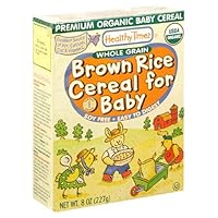 Healthy Times Premium Organic Baby Cereal, Wholegrain Brown Rice, 8-Ounce Boxes (Pack of 12)