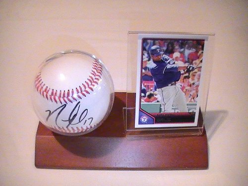 Nelson Cruz Texas Rangers Signed Autographed Baseball & Wood Case Plus Card Coa