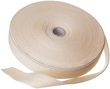 3/8" Natural Cotton Twill Tape Medium Weight 10 Yards on Ribbon Spool