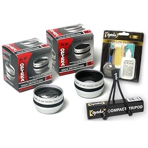 Buy .5x Wide Angle and 2x Telephoto HD� Pro Lens Set for Canon ZR400 ZR300 ZR200 ZR100... now!