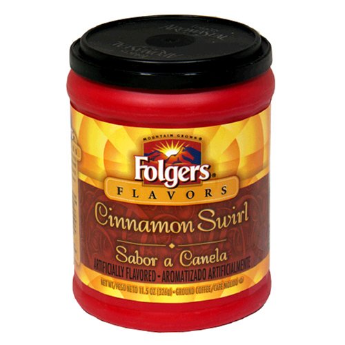 Folgers Cinnamon Swirl Ground Coffee, 11.5-Ounce Canisters (Pack of 6) by Folgers