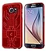 Galaxy S6 Case, Cruzerlite Bugdroid Circuit TPU Case Compatible with Samsung Galaxy S6 - Red