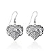 Pit Bull Mom Pave Heart Earrings French Hook Clear Crystal Rhinestones