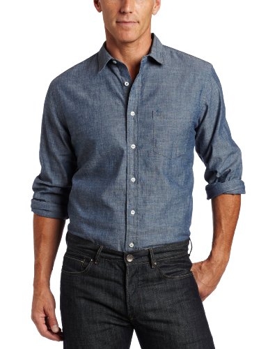 Dockers Men's Long Sleeve Classic Fit Chambray Shirt
