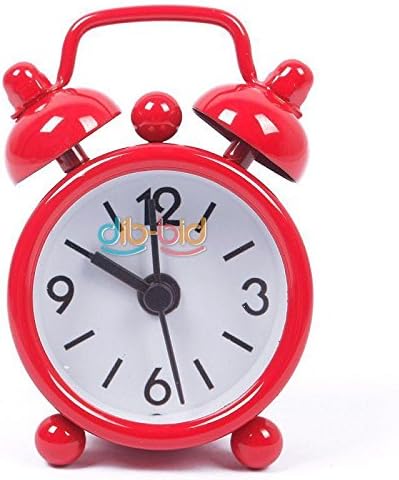 Amyove New Home Outdoor Portable Cute Mini Cartoon Dial Number Round Desk Alarm Clock Red