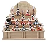 雛人形 一秀 木目込人形 ひな人形 十五人飾 三段飾 平安雛14-2号 木製三段セット【2009年新作雛人形】