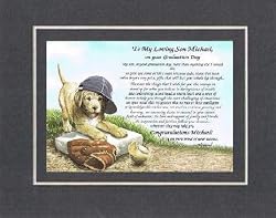 Personalized Poem for Graduations - To My Loving Son, On Your Graduation Day . . . Poem on 11 x 14 inches Double Beveled Matting