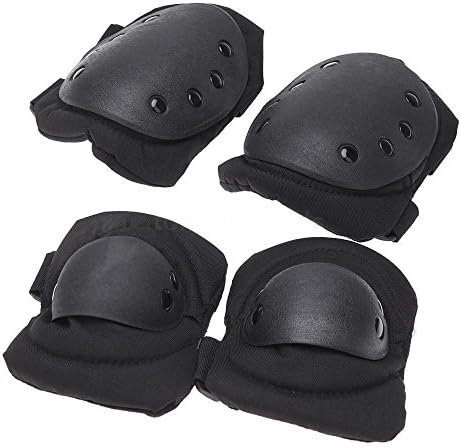 Evaric New Outdoor Tactical Military Army Skate Elbow Knee Pads Airsoft Equipment Set Black