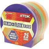 TDK Color CD Flexx Cases - Storage CD jewel case - capacity: 1 CD (pack of 25 )
