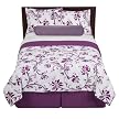 Home Contemporary Floral Bedding Collection - Purple