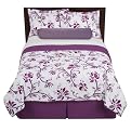 Home Contemporary Floral Bedding Collection - Purple