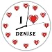 Hardboard Wall Clock with I Love Denise