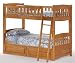 Newport Twin over Twin Bunk Bed plus Understorage Unit with Medium Oak Finish