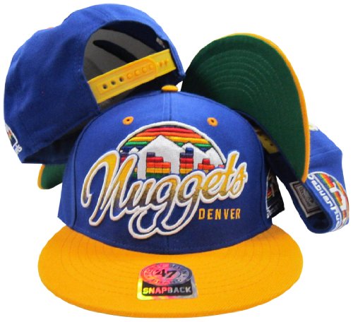 Denver Nuggets Royal Two Tone Plastic Snapback Adjustable Plastic Snap Back Hat / Cap