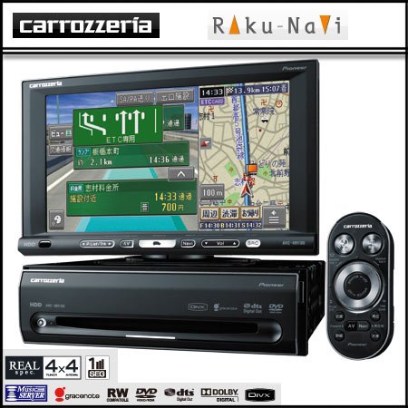 Pioneer carrozzeria 楽ナビ HDD40GB オンダッシュモニター付1Dソースユニット 7.0型ワイドモニター AVIC-HRＶ100