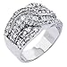 Bypass CZ Diamond Silver Bridal Ring