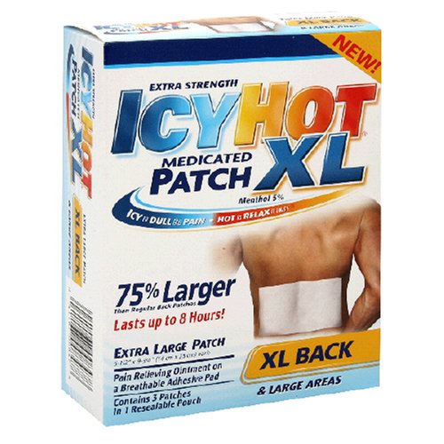 Icy Hot Medicated Patch, Extra Strength, XL Back & Large Areas, 3 Patches (Pack of 2)