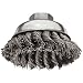 Weiler 5/8"-11 Arbor, 0.023" Wire Size, 3-1/2" Diameter, Single Row, Steel Bristles, General Duty, Knot Wire Cup Brush