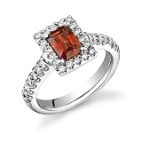 Queenly 1.45 carats Emerald Cut Orange Sapphire Diamond High Gem Quality Ring in 14 Karat Gold