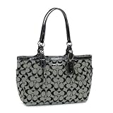 Coach Gallery 12 cm Signature East/West Tote Handbag - Black/White