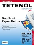 Tetenal Duo Print Deluxe, Two Sided Inkjet Paper, 210 gm, Matte / Gloss, 20 sheets, 8.5 x 11