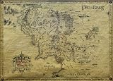 LE SEIGNEUR DES ANNEAUX POSTER CARTE PARCHEMIN DE LA TERRE DU MILIEU (65,8cm x 46cm)