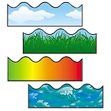 Scalloped Border, Includes Clouds/Grass/Ocean Waves/Rainbow (CPBCD144028) Category: Bulletin Accessories