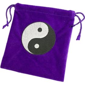 Purple Velvet Feel Tarot Bag with Ying Yang Symbol