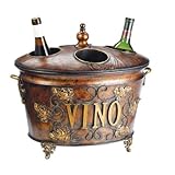 Wine Cooler with Removable Top in Antique Copper and Gold Finish
