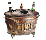 Wine Cooler with Removable Top in Antique Copper and Gold Finish