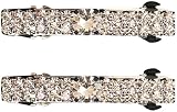 Caravan Automatic Barrette Decorated with Double Lines of Swarovski Crystal Stones in Pair