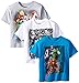 Marvel Boys' 3-Pack T-Shirt, Light Blue/Gray/White, 8