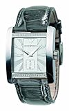 Emporio Armani Unisex Charcoal Leather Strap Watch