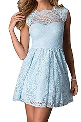 Lace  Beaded Illusion Open-Back Sweetheart Short Bridesmaid Dress/Prom Dress/Mini Dress  With a Bow(s) and a Ribbon 
