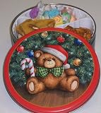 Scott's Cakes Taffy, Peanut and Pretzel Brittle, and Peanut Butter Pretzel Nuggets Combo in a Christmas Teddy Bear Tin