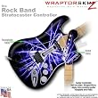 Lightning Blue WraptorSkinz Skin fits Rock Band Stratocaster Guitar for Nintendo Wii, XBOX 360, PS2 & PS3 (GUITAR NOT INCLUDED)